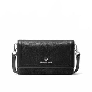 NWT Michael Kors Black w/SILVER Hardware Crossbody Purse